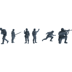 MRY-SFW SSTR207 Miniatures Soldier Model Kit Multi-Pose Combat Soldier Modern Model 6 pcs