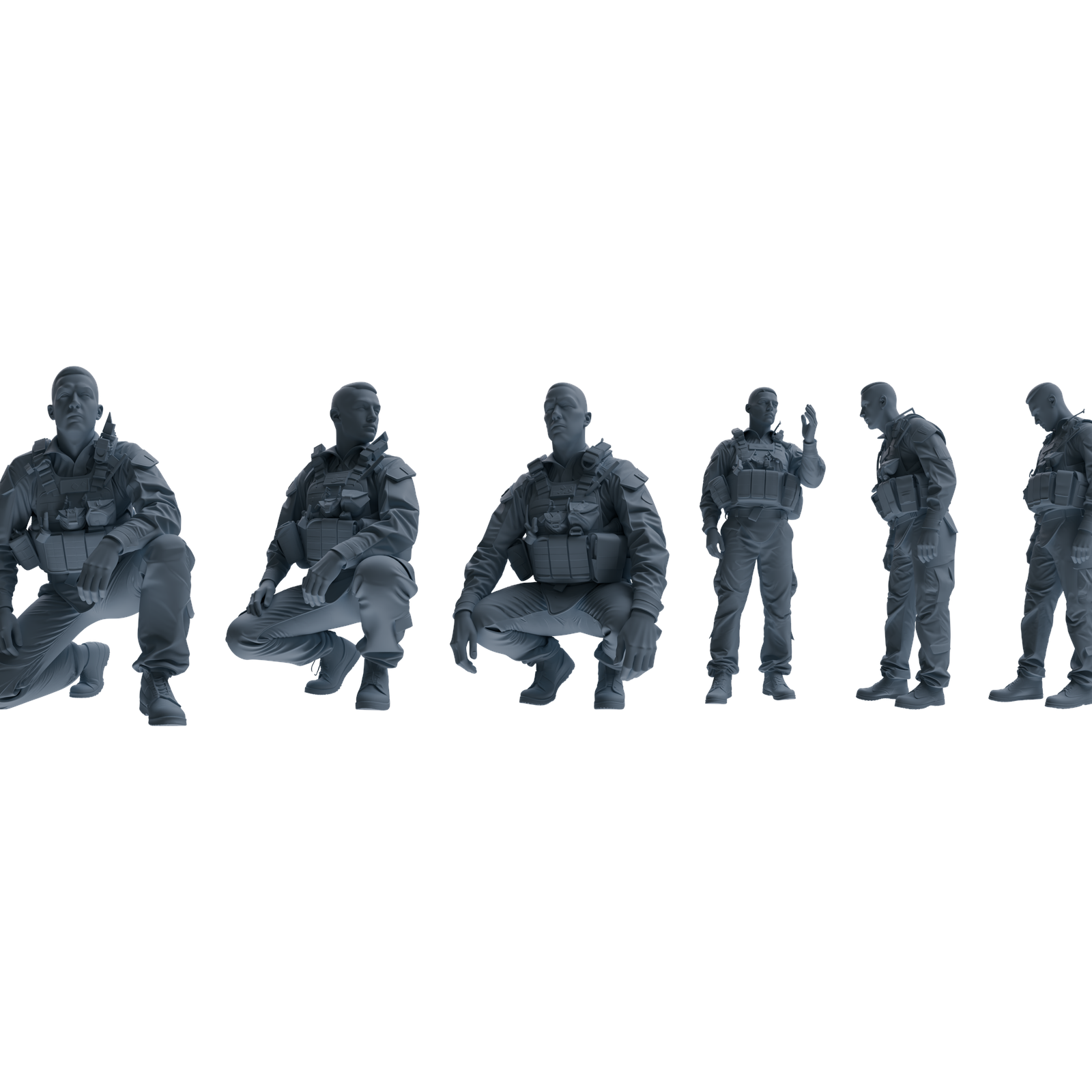 MRY-SFW LYGR622 Modern U.S. Army Six-Person Daily 2 3D Printed Resin Model Kit by SSMODEL