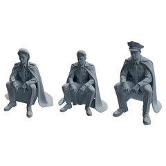 MRY-SFW LYTR950 Cloak Uniform Sitting Male Character Modern Model 3 pcs 3D Printed Resin Model Kit by SSMODEL