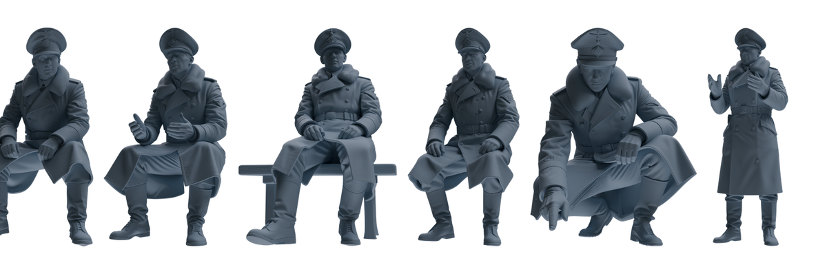 MRY-SFW LYGR708 WWII German Army War Scene Six-Person Tactical Designation Group 3D Printed Resin Model Kit by SSMODEL