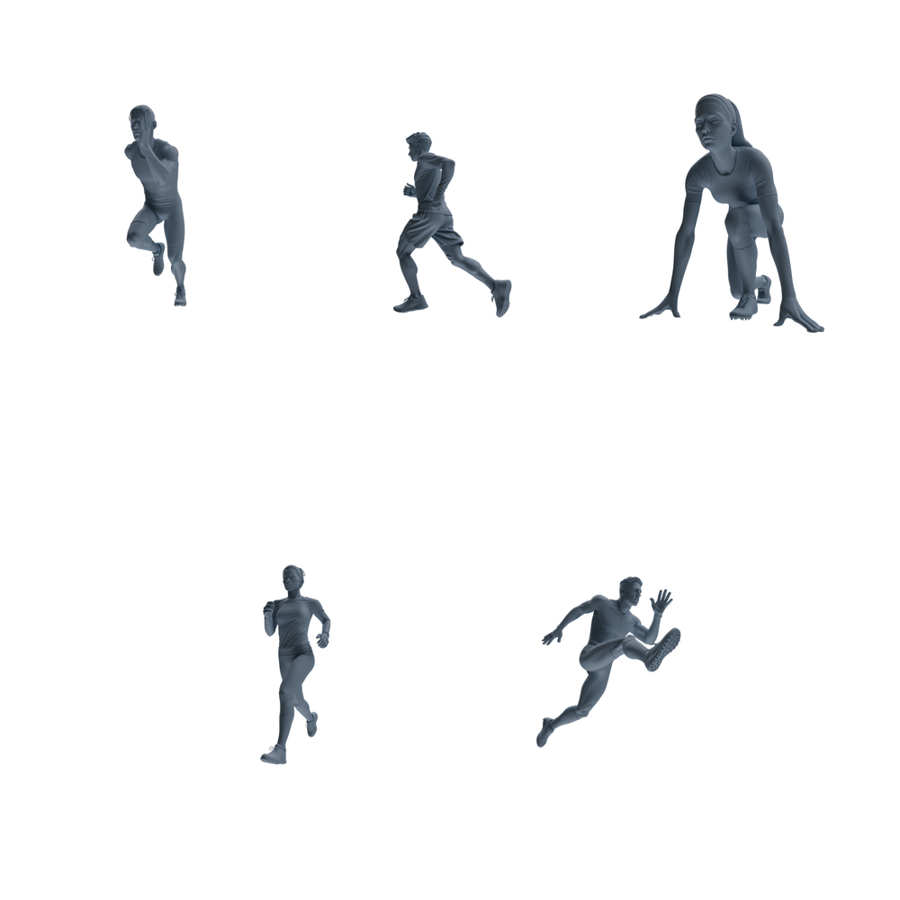 MRY-SFW LYTR826 Track and Field Runner Figure Modern Model 5 pcs Miniature Car Diorama Figures Scene Props Accessories Resin 3D Printed Resin Model Kit by SSMODEL