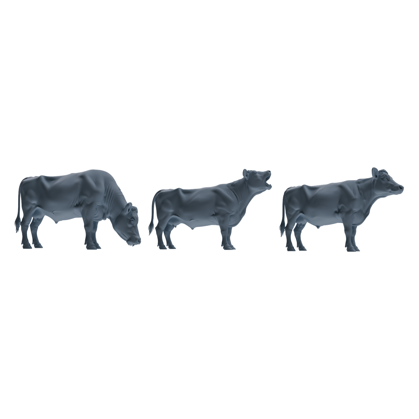 MRY-SFW LYTR836 Farm Cattle Model 3 pcs Miniature Car Diorama Figures Scene Props Accessories Resin 3D Printed Resin Model Kit by SSMODEL