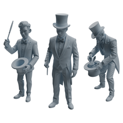 MRY-SFW LYTR1045 Magician Performance Character Modern Model 3 pcs 3D Printed Resin Model Kit by SSMODEL