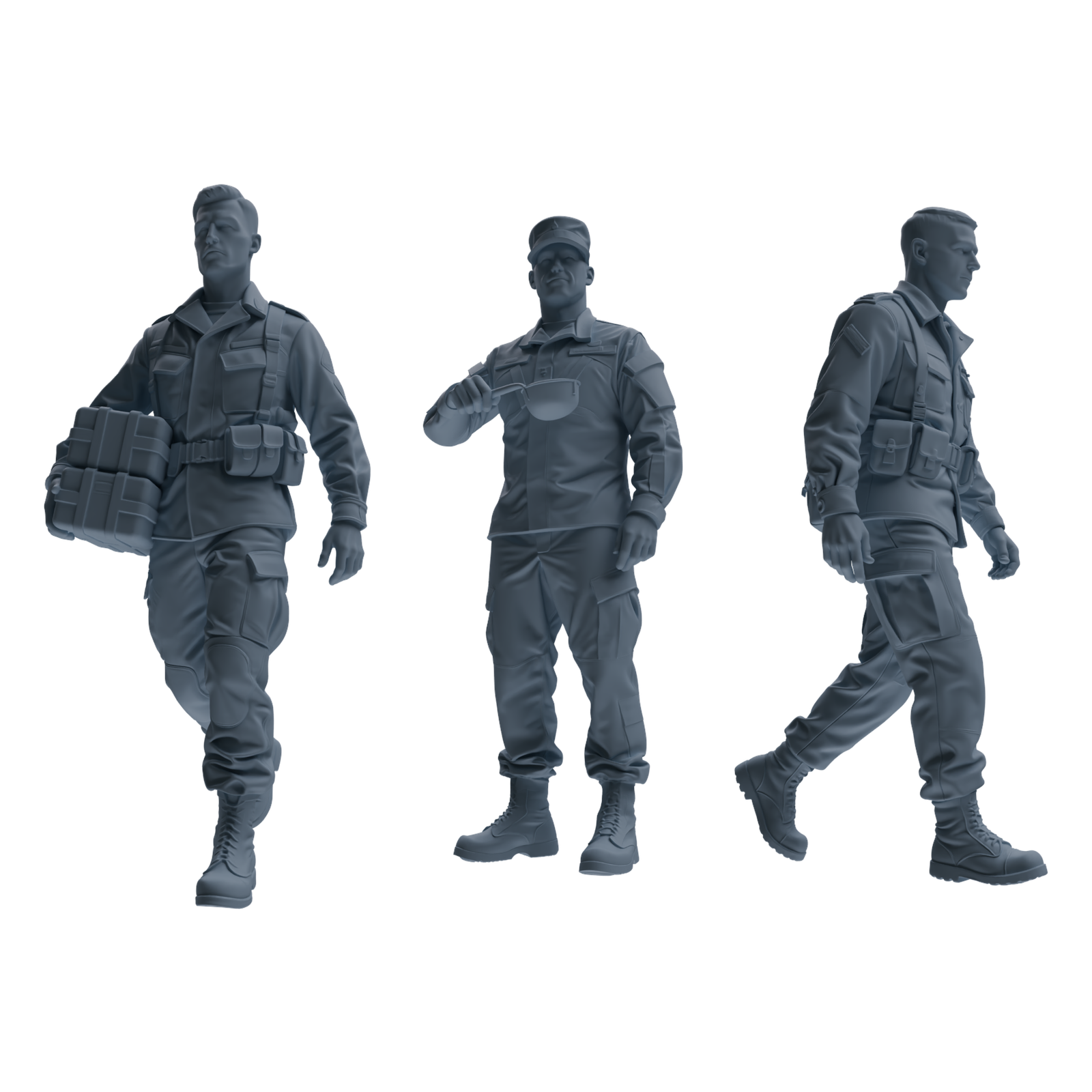 MRY-SFW SSTR179 Miniatures Soldier Model Kit Logistics Soldier Pose Modern Model 3 pcs