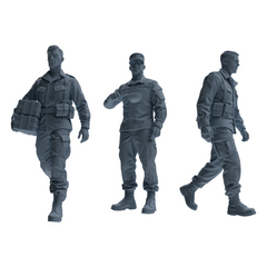 MRY-SFW SSTR179 Miniatures Soldier Model Kit Logistics Soldier Pose Modern Model 3 pcs