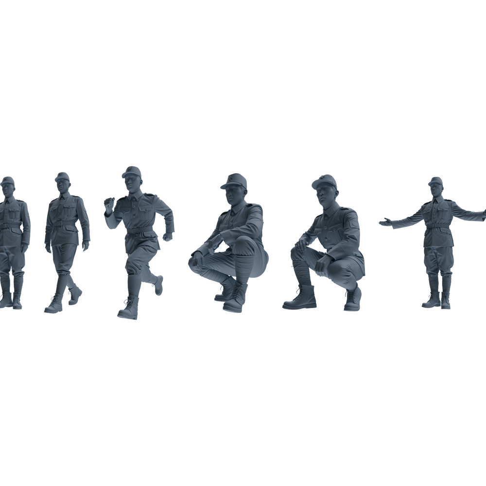 MRY-SFW LYGR637 WWII Japanese Army Six-Person Daily Routine 3D Printed Resin Model Kit by SSMODEL