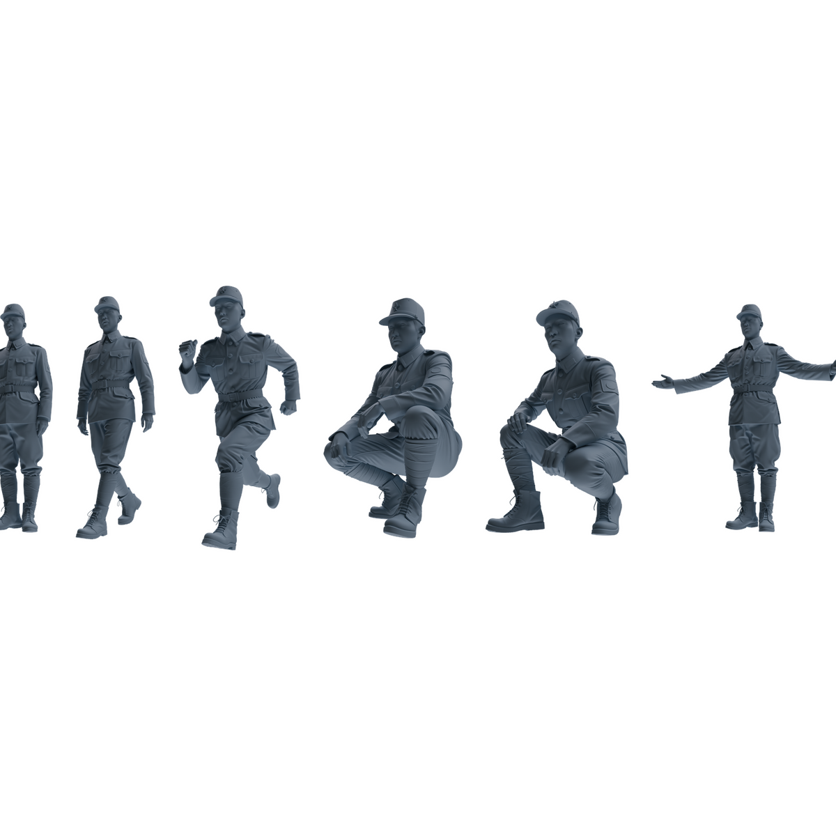 MRY-SFW LYGR637 WWII Japanese Army Six-Person Daily Routine 3D Printed Resin Model Kit by SSMODEL