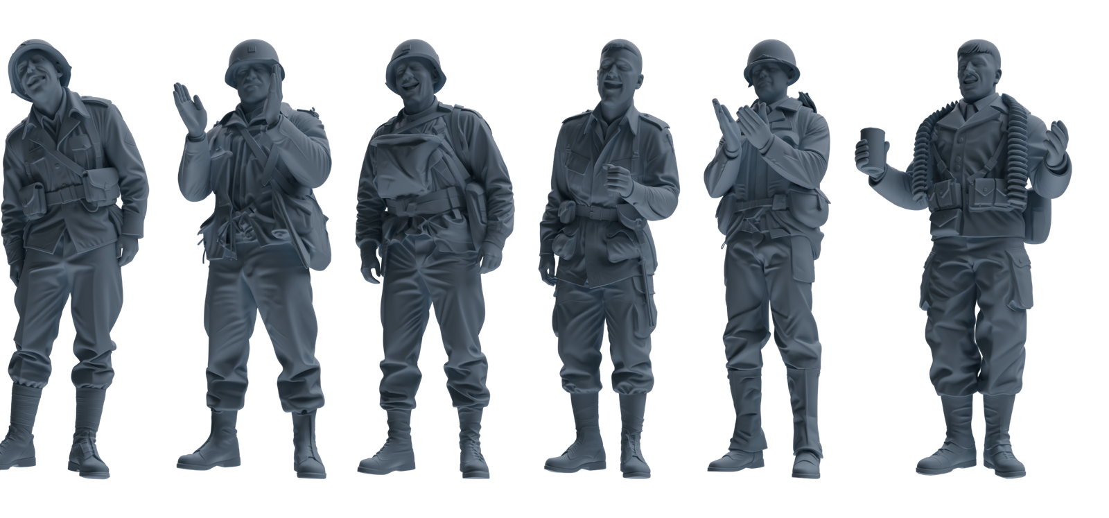 MRY-SFW SSTR065 Miniatures Soldier Model Kit Saving Ryan in Normandy WWII U.S. Army Six-Person Singing Group