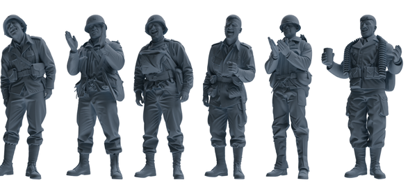 MRY-SFW SSTR065 Miniatures Soldier Model Kit Saving Ryan in Normandy WWII U.S. Army Six-Person Singing Group