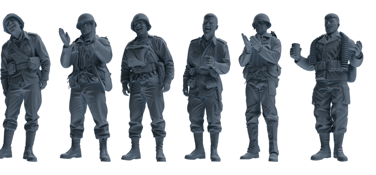 MRY-SFW SSTR065 Miniatures Soldier Model Kit Saving Ryan in Normandy WWII U.S. Army Six-Person Singing Group