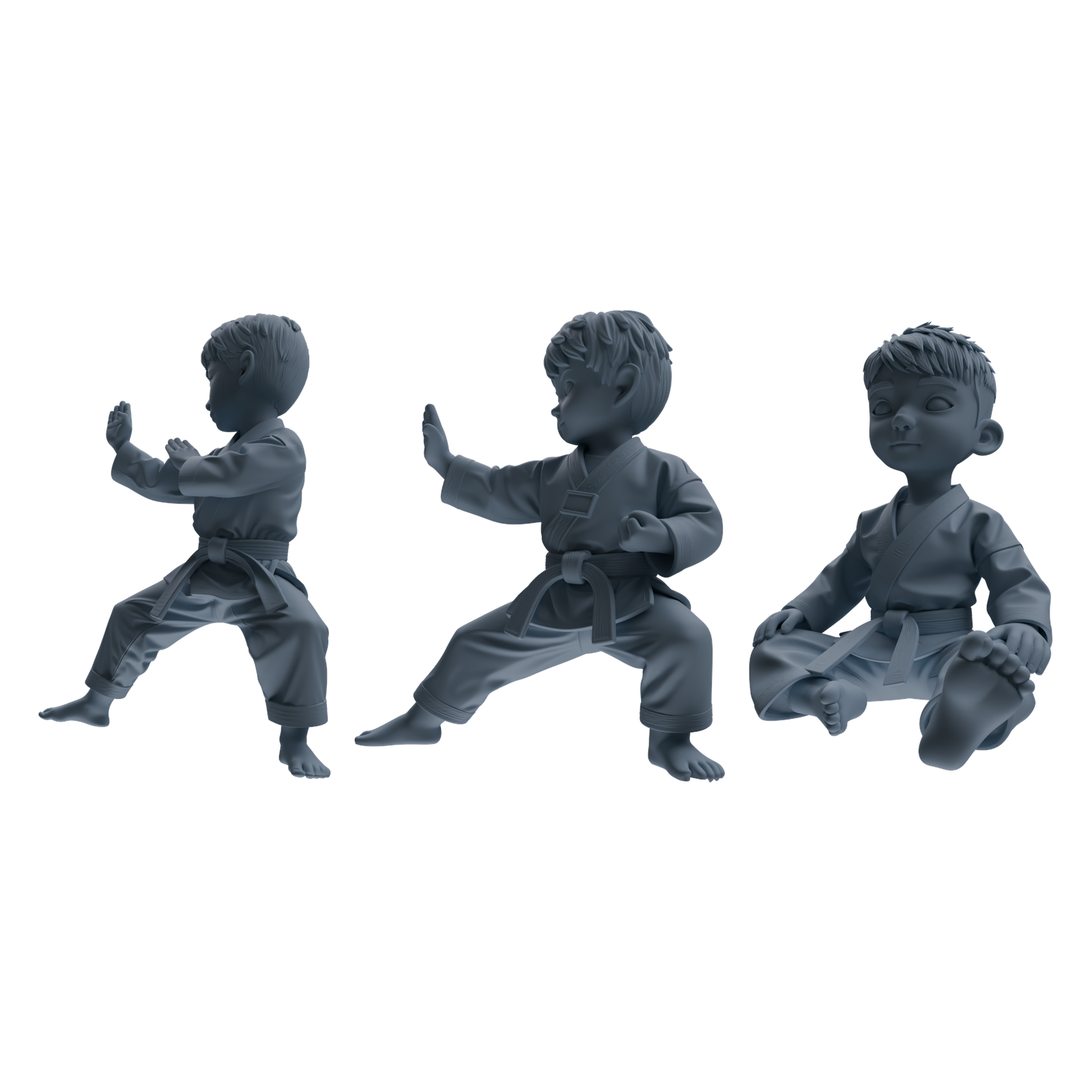 MRY-SFW LYTR817 Cartoon Karate Child Figure Modern Model 3 pcs Miniature Car Diorama Figures Scene Props Accessories Resin 3D Printed Resin Model Kit by SSMODEL