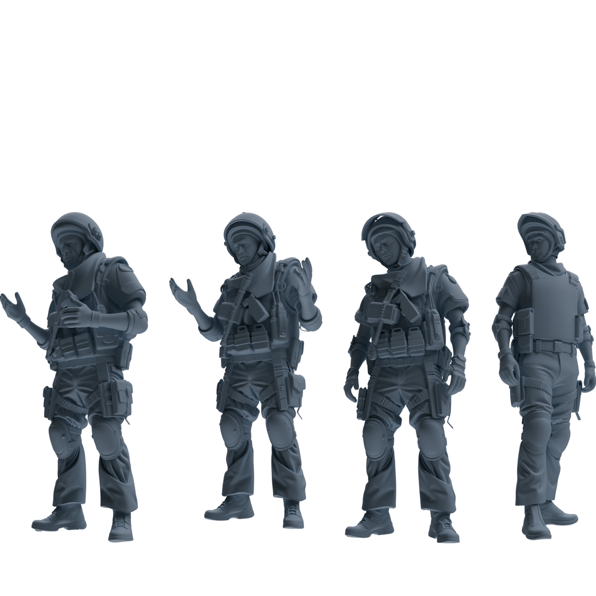 MRY-SFW SSTR315 Modern Counter-Terrorism SWAT Shield Bearer Conversation Four-Person Group