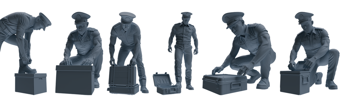 MRY-SFW LYGR772 Modern Hong Kong Police Six-Person Combat Readiness Group 3D Printed Resin Model Kit by SSMODEL