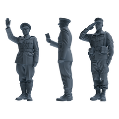 MRY-SFW SSTR196 Miniatures Soldier Model Kit Officer Salute Wave Pose Modern Model 3 pcs
