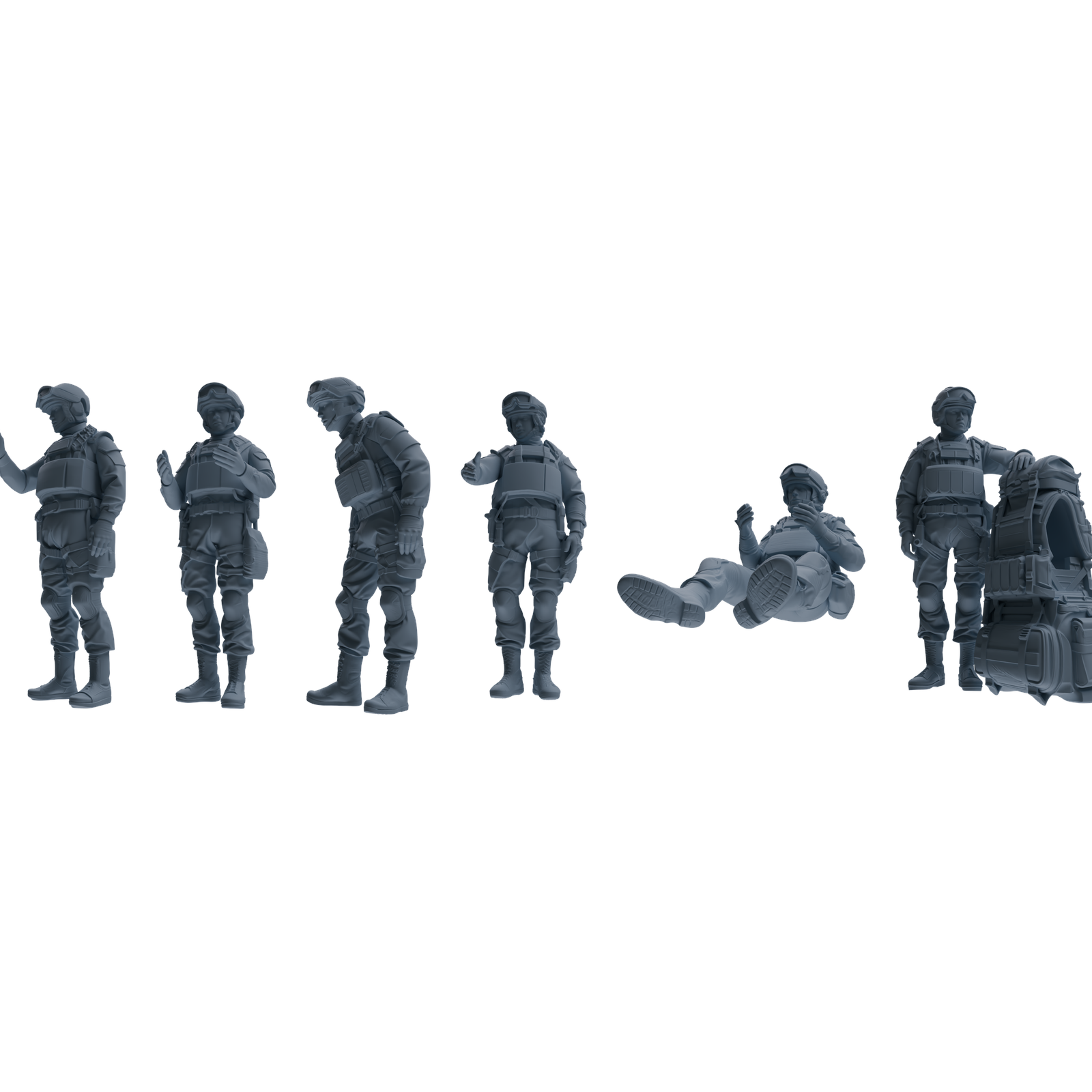 MRY-SFW LYGR630 Modern Airborne Division Six-Person Daily 2 3D Printed Resin Model Kit by SSMODEL