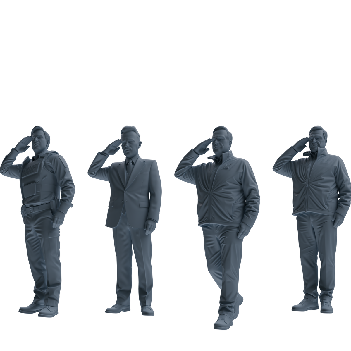 MRY-SFW SSTR117 Miniatures Soldier Model Kit Boston Attack Modern Boston Police Four-Person Saluting Group 1