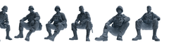MRY-SFW SSTR075 Miniatures Soldier Model Kit Saving Ryan in Normandy WWII U.S. Army Six-Person Resting Group