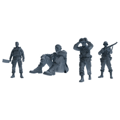 MRY-SFW SSTR204 Miniatures Soldier Model Kit Multi-Scenario Soldier Pose Modern Model 4 pcs