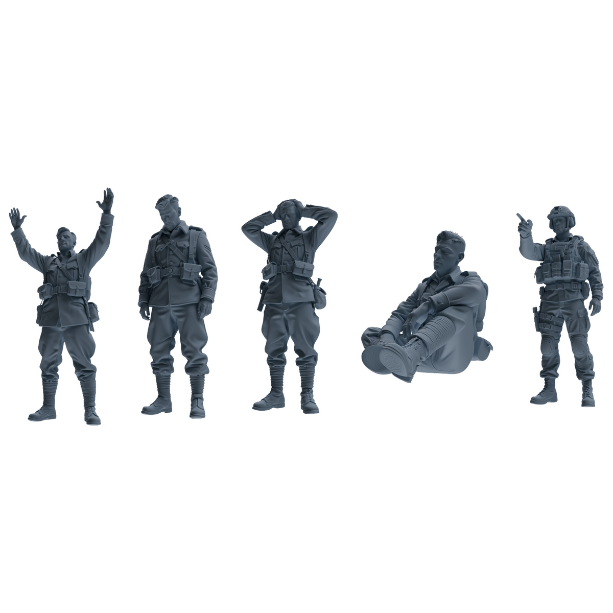MRY-SFW SSTR197 Miniatures Soldier Model Kit Multi-Pose Soldier Modern Model 5 pcs