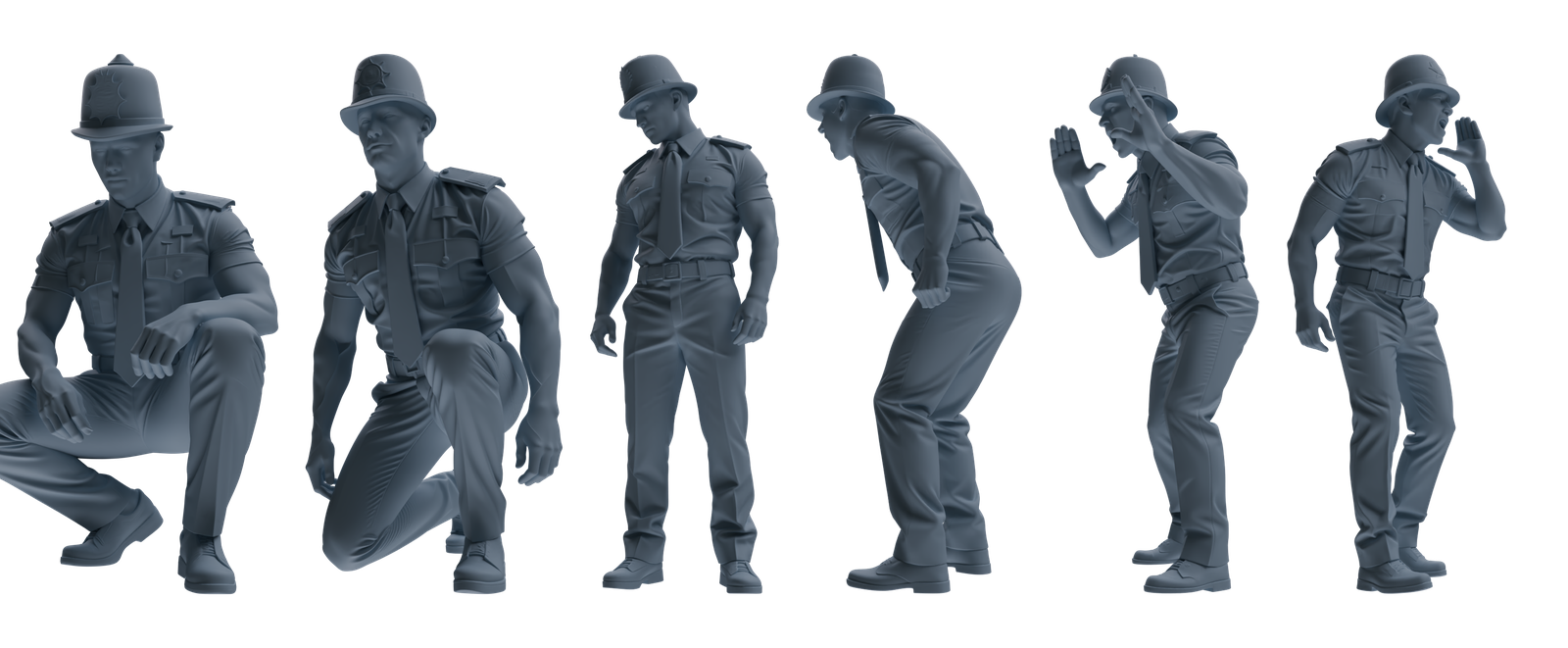 MRY-SFW LYGR806 Modern British Police Six-Person Punishment Group 3D Printed Resin Model Kit by SSMODEL