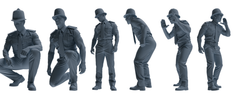 MRY-SFW LYGR806 Modern British Police Six-Person Punishment Group 3D Printed Resin Model Kit by SSMODEL