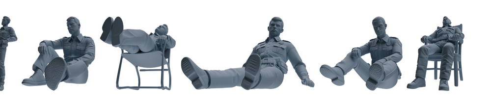 MRY-SFW LYGR679 Los Angeles Patrol Police Six-Person Rest Group 3D Printed Resin Model Kit by SSMODEL