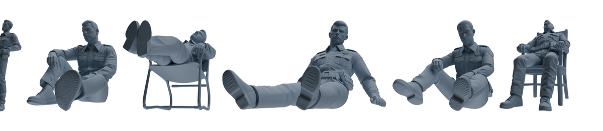 MRY-SFW LYGR679 Los Angeles Patrol Police Six-Person Rest Group 3D Printed Resin Model Kit by SSMODEL