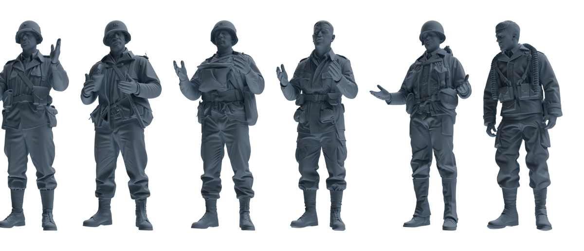 MRY-SFW SSTR067 Miniatures Soldier Model Kit Saving Ryan in Normandy WWII U.S. Army Six-Person Conversation Group