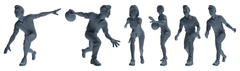 MRY-SFW LYTR797 Bowling Figure Modern Model 6 pcs Miniature Car Diorama Figures Scene Props Accessories Resin 3D Printed Resin Model Kit by SSMODEL