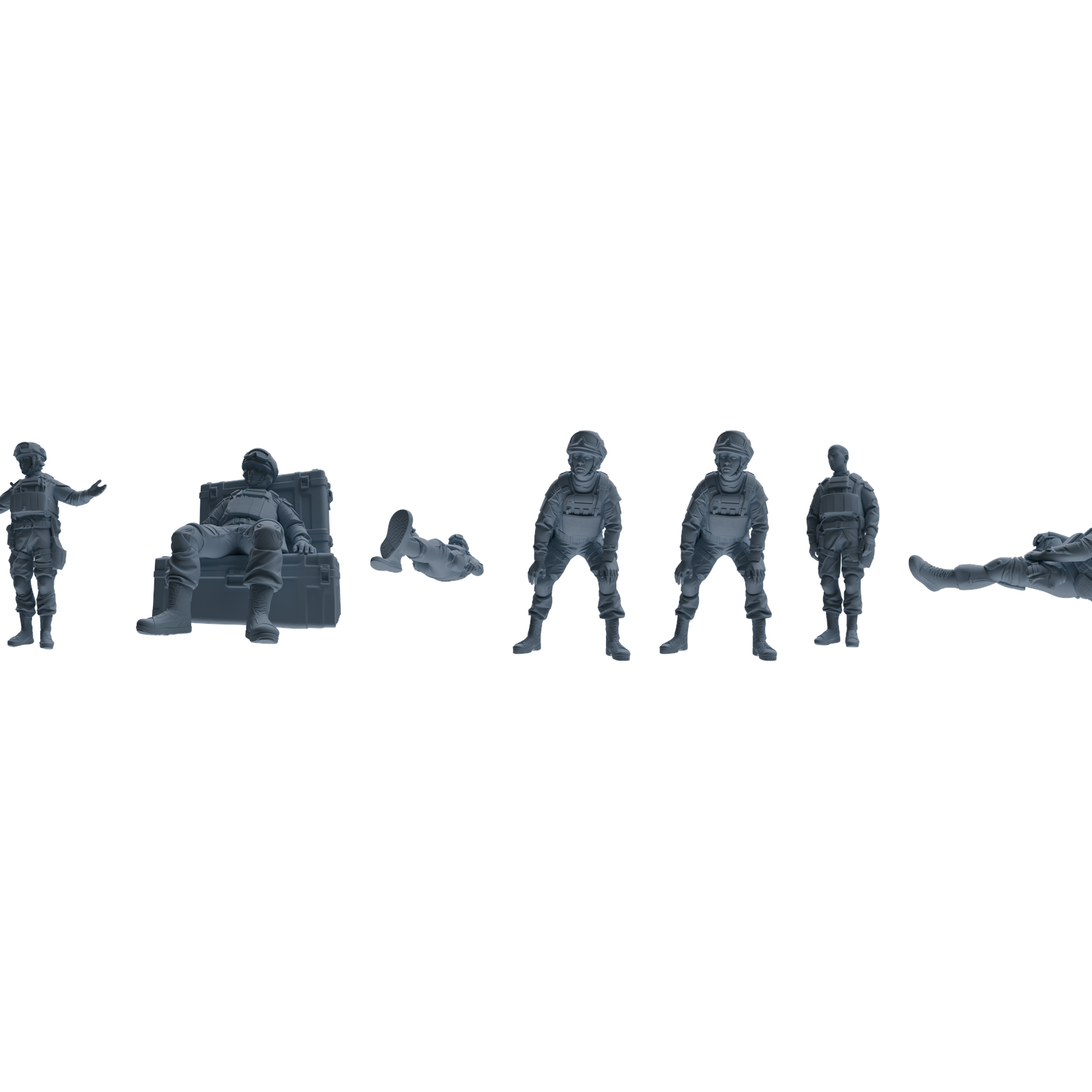 MRY-SFW LYGR629 Modern Airborne Division Seven-Person Daily Routine 3 3D Printed Resin Model Kit by SSMODEL