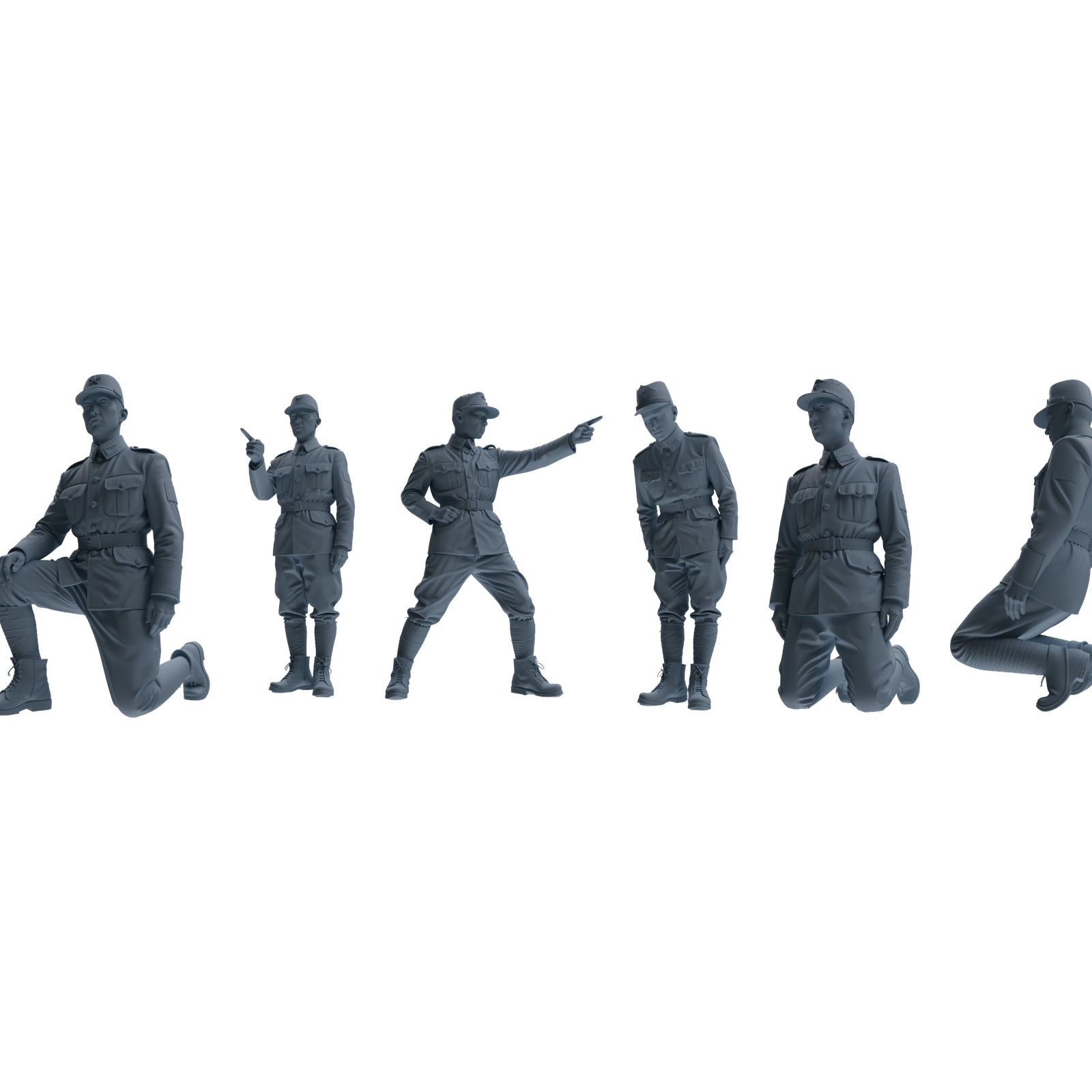 MRY-SFW LYGR635 WWII Japanese Army Six-Person Reprimand Group 3D Printed Resin Model Kit by SSMODEL