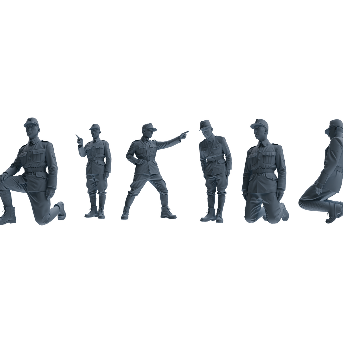 MRY-SFW LYGR635 WWII Japanese Army Six-Person Reprimand Group 3D Printed Resin Model Kit by SSMODEL
