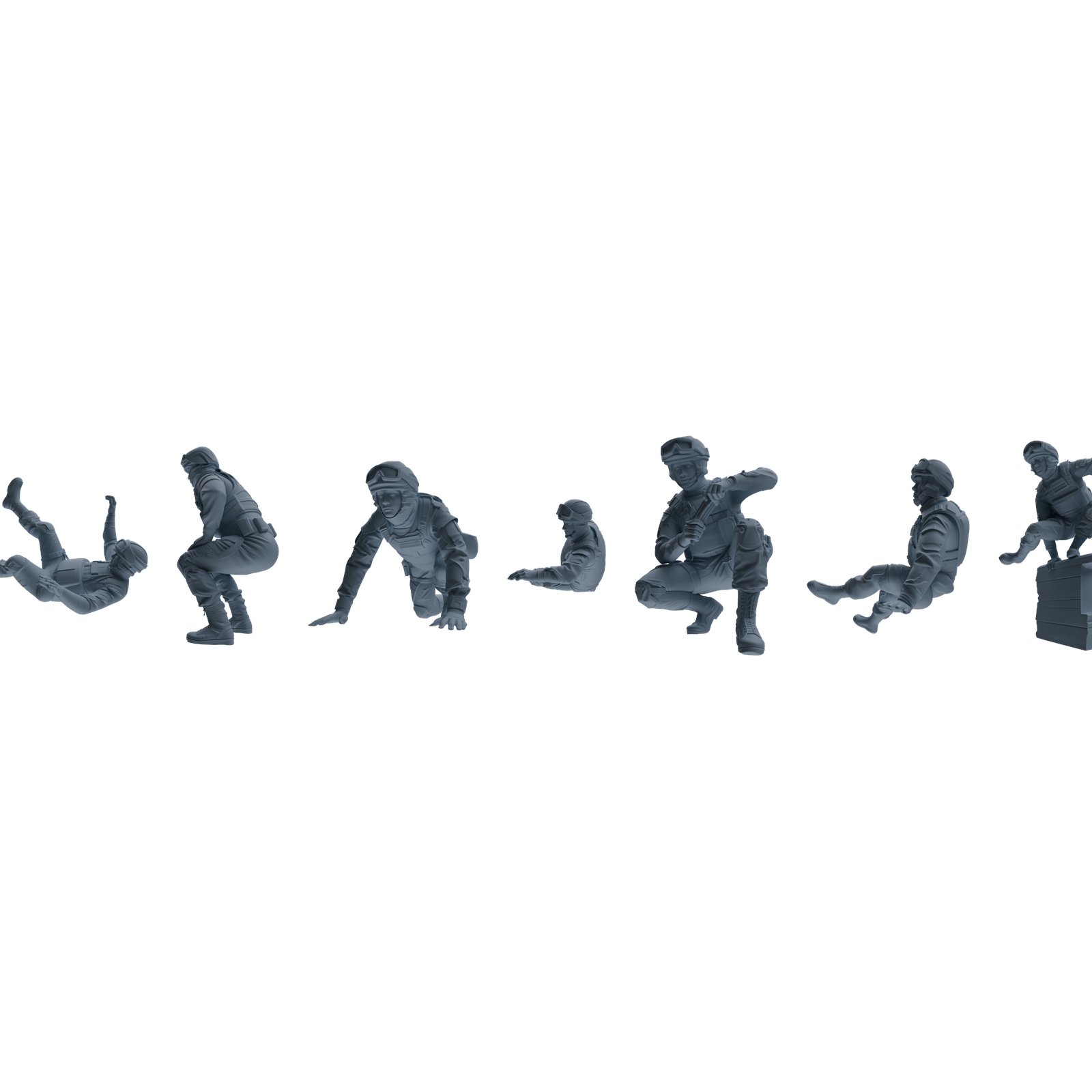 MRY-SFW LYGR627 Modern Airborne Division Seven-Person Training 3D Printed Resin Model Kit by SSMODEL