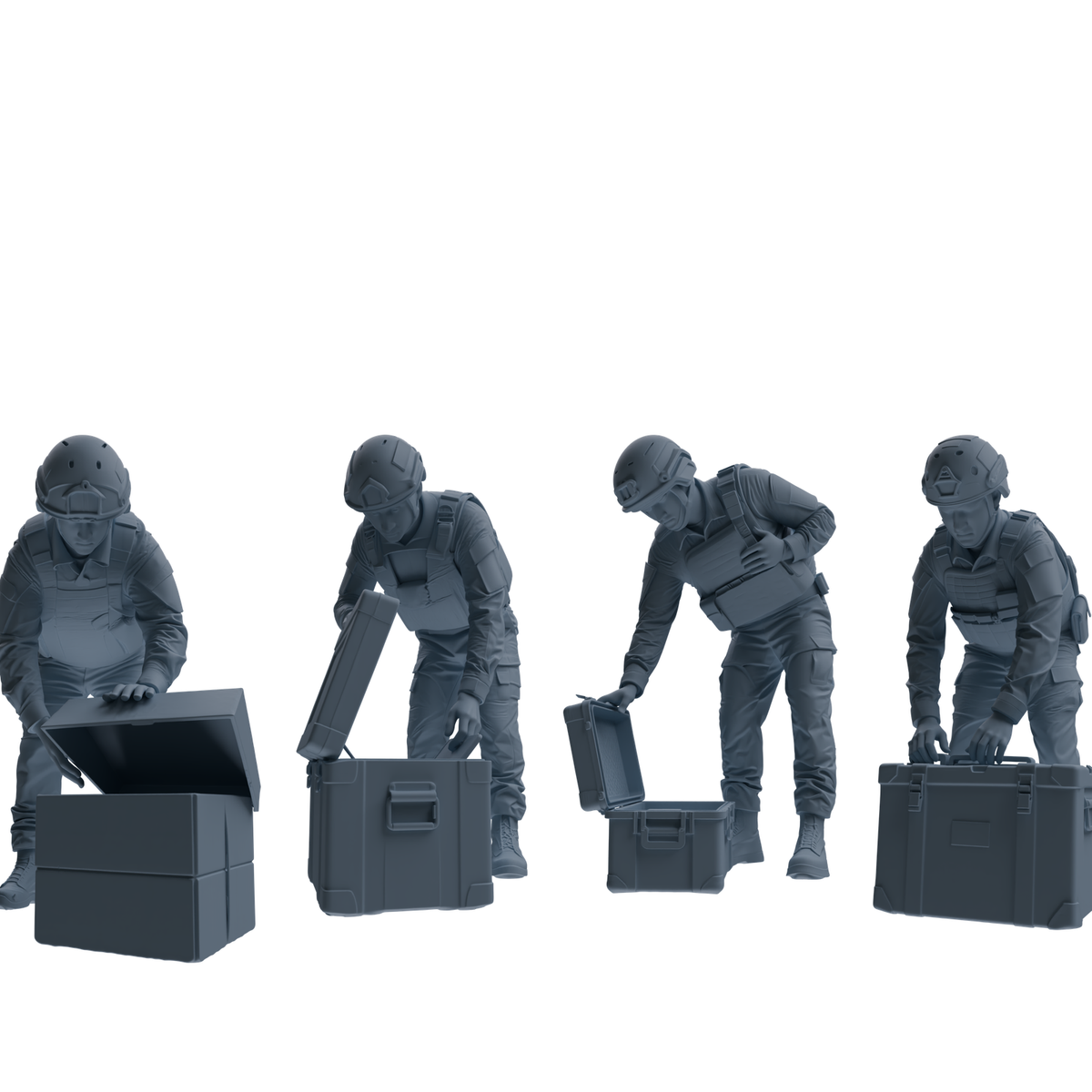 MRY-SFW SSTR239 Modern French Army Logistics Soldier Combat Readiness Four-Person Group