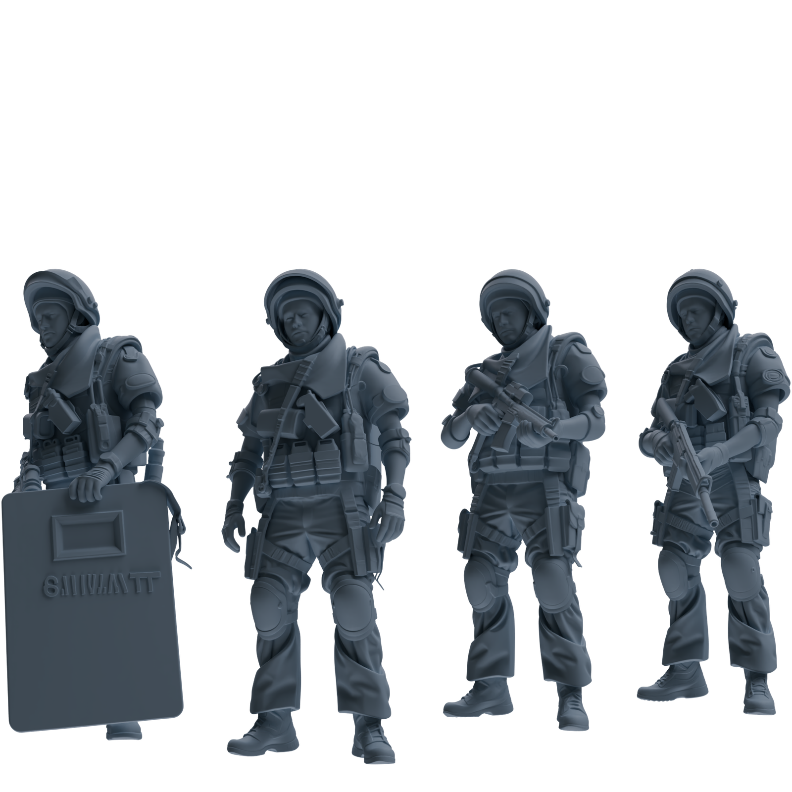 MRY-SFW SSTR321 Modern Counter-Terrorism SWAT Shield Bearer Garrison Four-Person Group