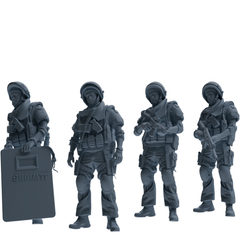 MRY-SFW SSTR321 Modern Counter-Terrorism SWAT Shield Bearer Garrison Four-Person Group