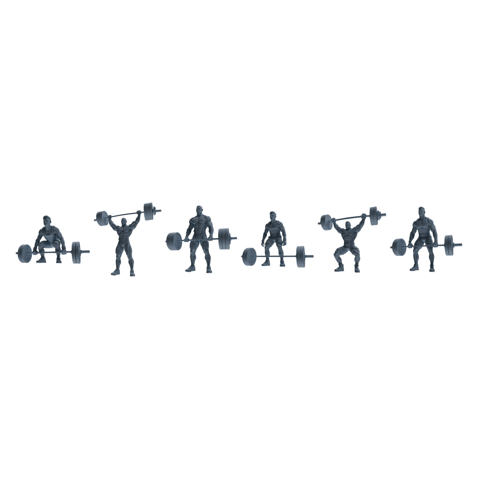 MRY-SFW LYTR798 Weightlifting Fitness Figure Modern Model 6 pcs Miniature Car Diorama Figures Scene Props Accessories Resin 3D Printed Resin Model Kit by SSMODEL