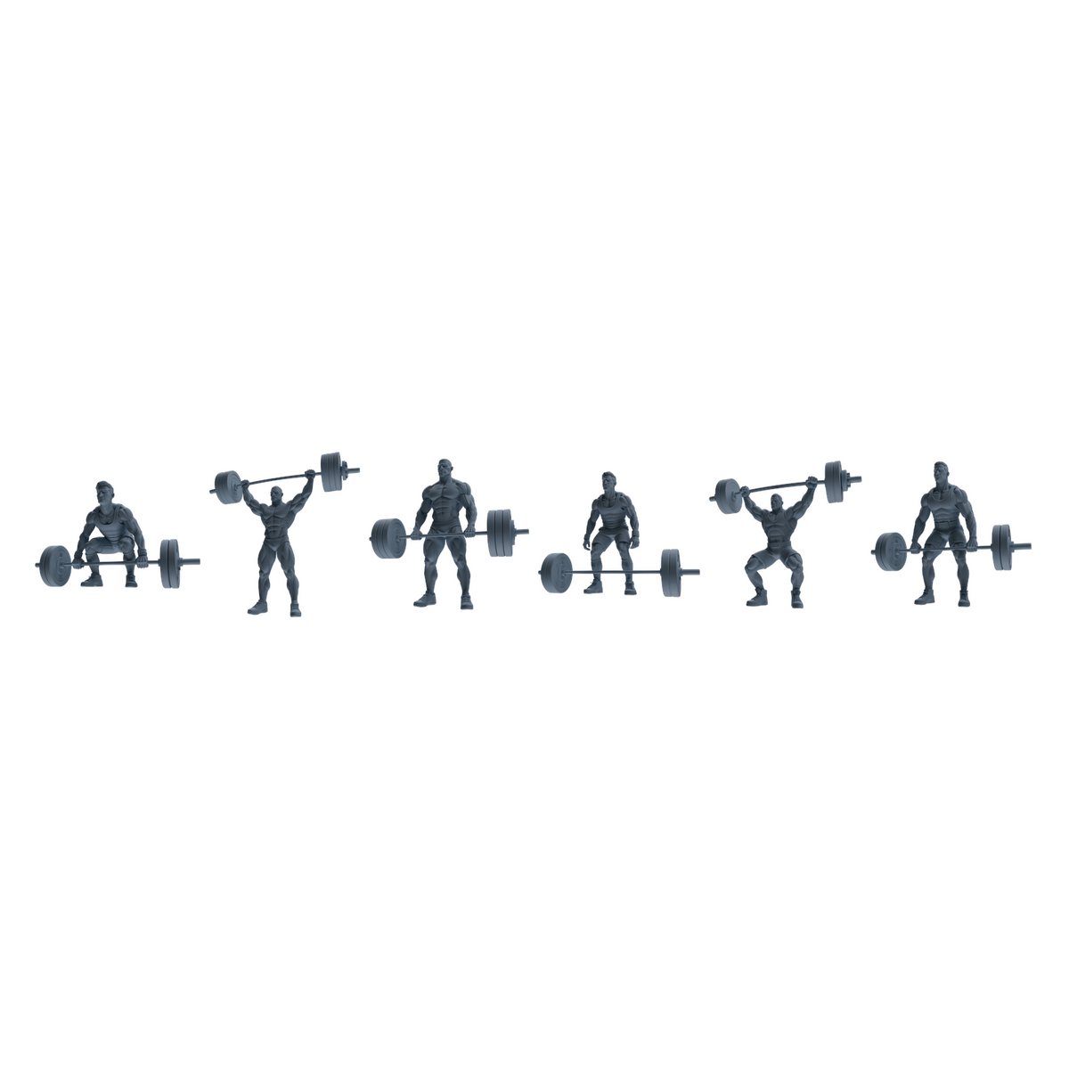 MRY-SFW LYTR798 Weightlifting Fitness Figure Modern Model 6 pcs Miniature Car Diorama Figures Scene Props Accessories Resin 3D Printed Resin Model Kit by SSMODEL
