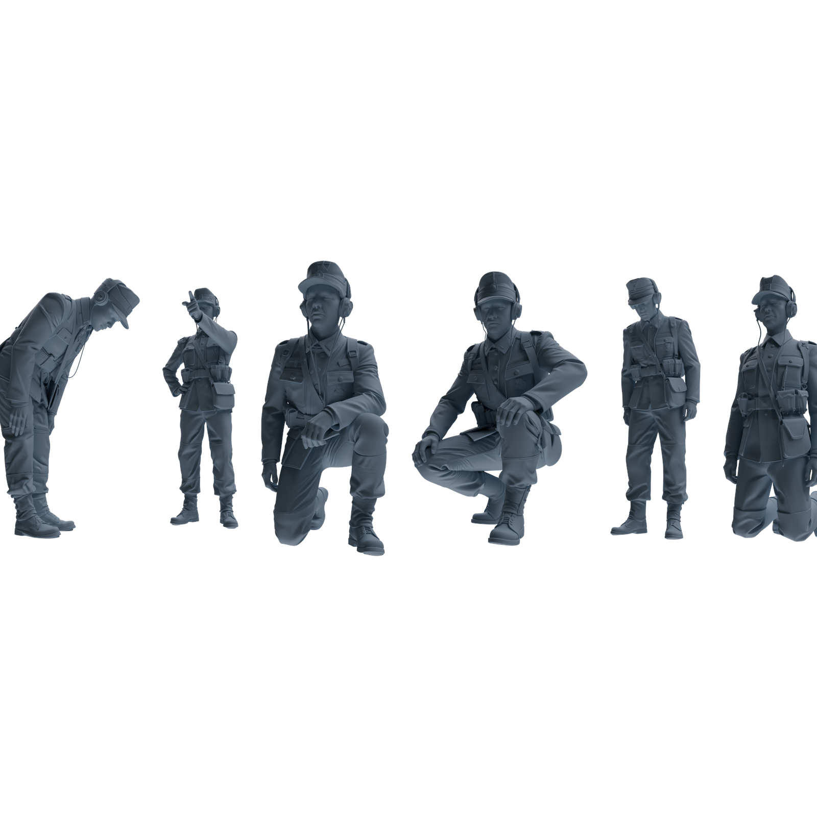MRY-SFW LYGR652 WWII Mine Soldier Six-Person Cursing Group 3D Printed Resin Model Kit by SSMODEL