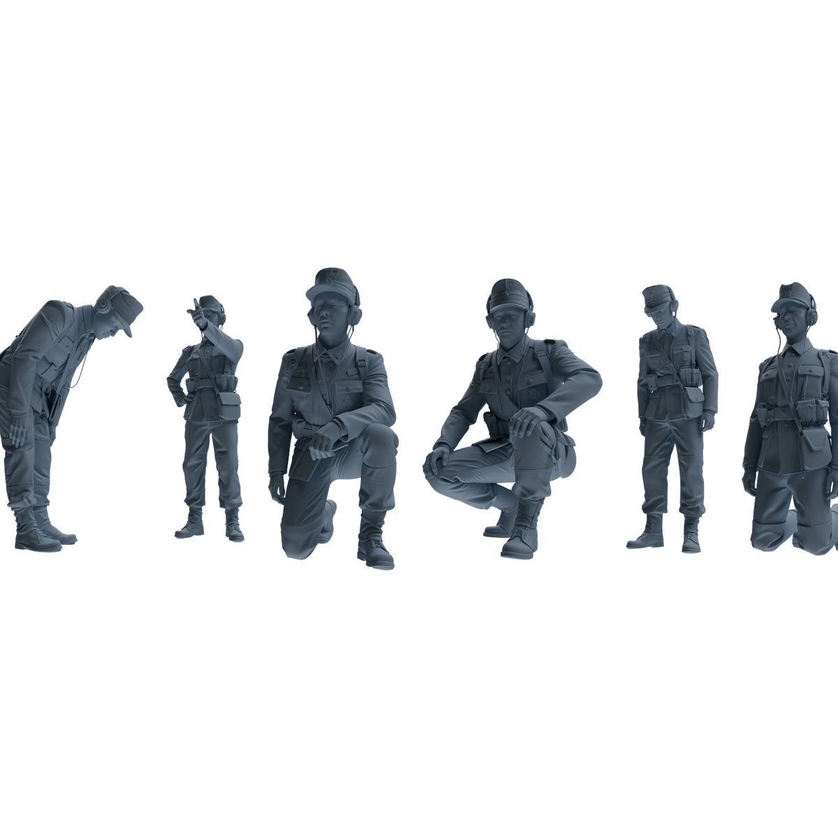MRY-SFW LYGR652 WWII Mine Soldier Six-Person Cursing Group 3D Printed Resin Model Kit by SSMODEL
