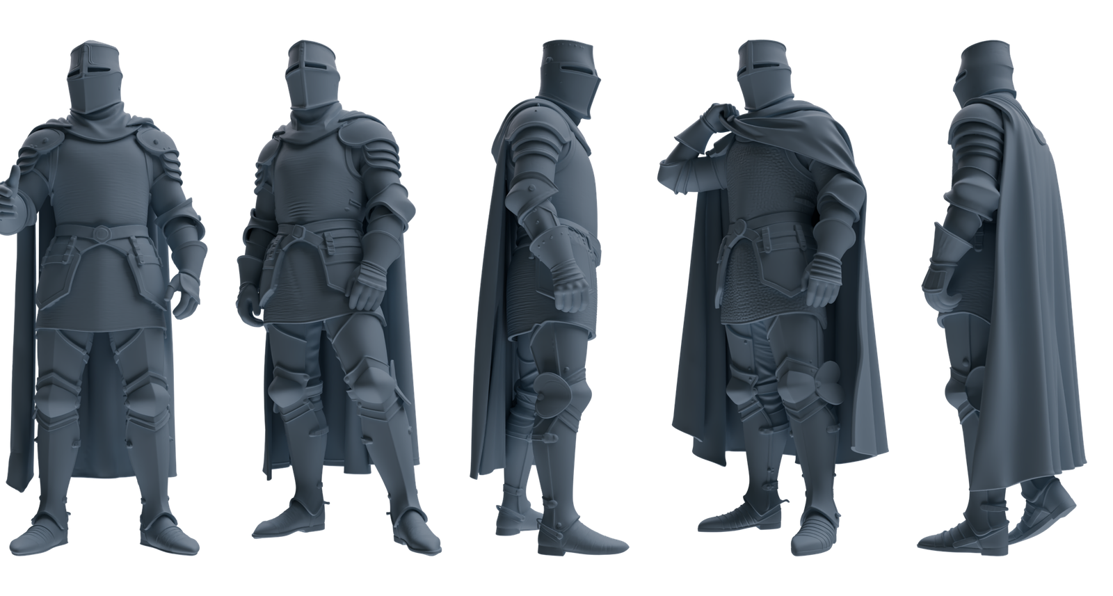 MRY-SFW SSTR091 Miniatures Soldier Model Kit Medieval Knight Five-Person Celebration Group
