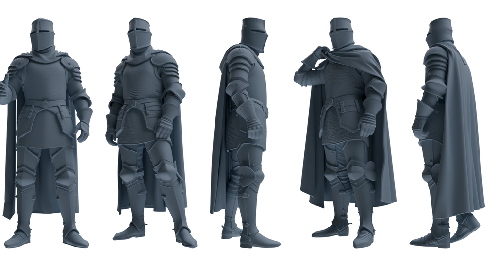 MRY-SFW SSTR091 Miniatures Soldier Model Kit Medieval Knight Five-Person Celebration Group