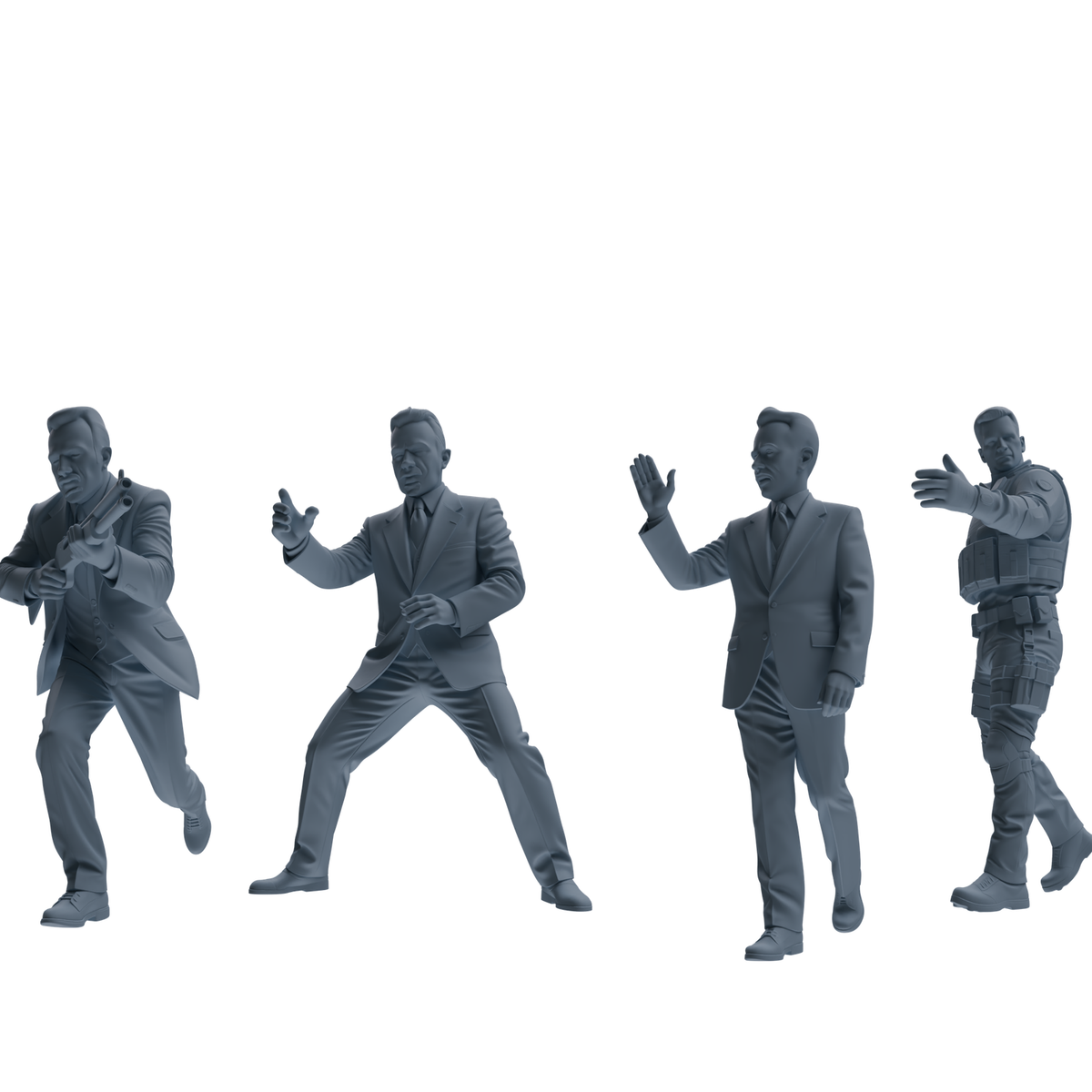 MRY-SFW SSTR130 Miniatures Soldier Model Kit Boston Attack Modern Boston Police Four-Person Tactics Group 2