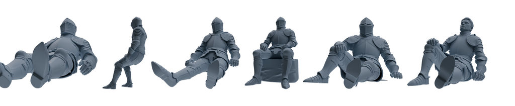 MRY-SFW SSTR095 Miniatures Soldier Model Kit Medieval Knight Six-Person Rest Group 2
