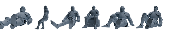 MRY-SFW SSTR095 Miniatures Soldier Model Kit Medieval Knight Six-Person Rest Group 2