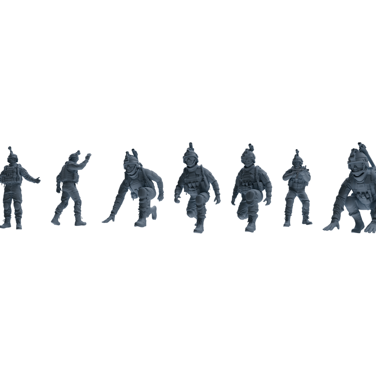 MRY-SFW LYGR617 Modern U.S. Cement Army Seven-Person Combat Readiness 3D Printed Resin Model Kit by SSMODEL