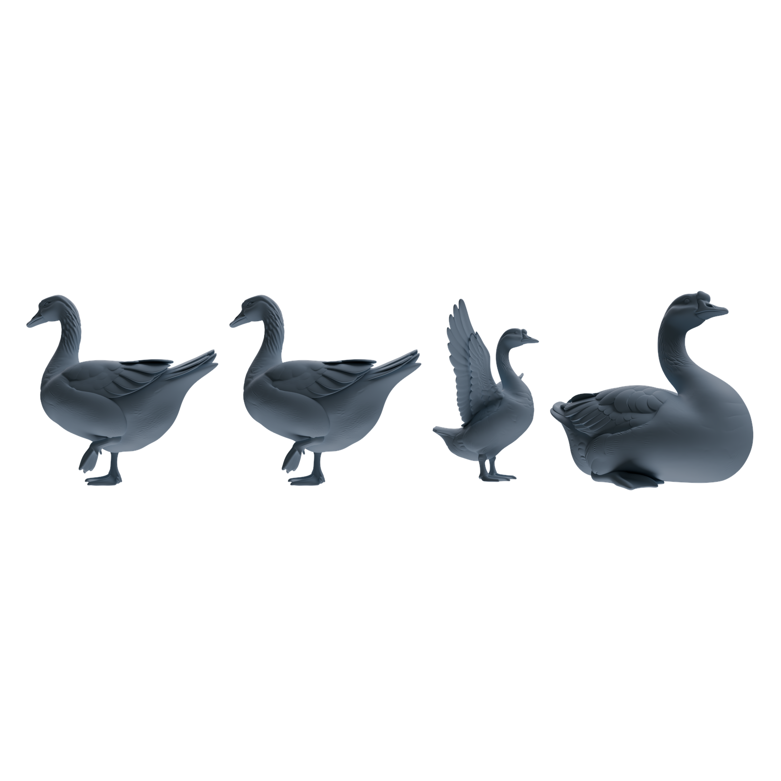 MRY-SFW LYTR838 Farm Duck Goose Pose Model 4 pcs Miniature Car Diorama Figures Scene Props Accessories Resin 3D Printed Resin Model Kit by SSMODEL