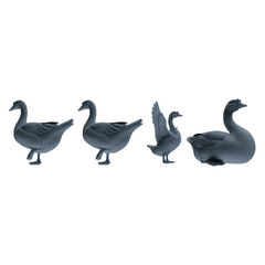 MRY-SFW LYTR838 Farm Duck Goose Pose Model 4 pcs Miniature Car Diorama Figures Scene Props Accessories Resin 3D Printed Resin Model Kit by SSMODEL