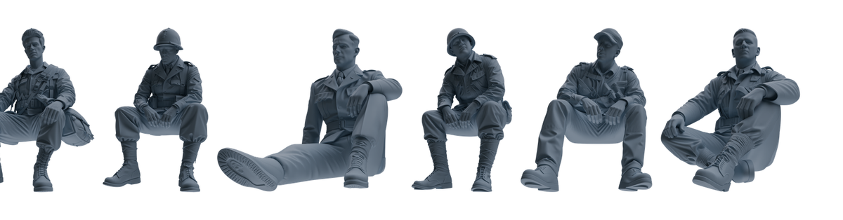 MRY-SFW SSTR061  Miniatures Soldier Model Kit Hacksaw Ridge Rescue Story WWII U.S. Army Six-Person Resting Group
