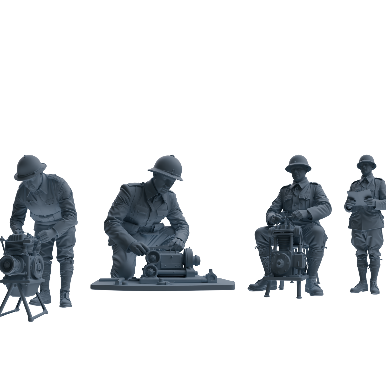 MRY-SFW SSTR265 WWI U.S. Army Logistics Soldier Maintenance Four-Person Group